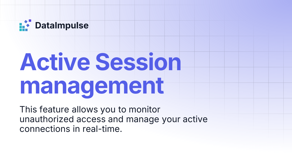 Active Session management | DataImpulse